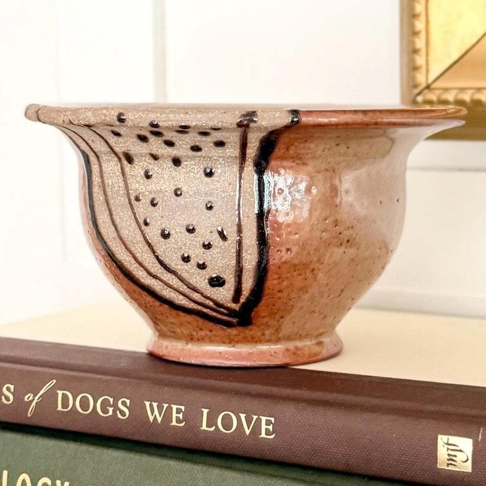 Studio Pottery Bowl Signed GUS MOJA ~ Glazed Stoneware Art Bowl, Handmade 5 x 3